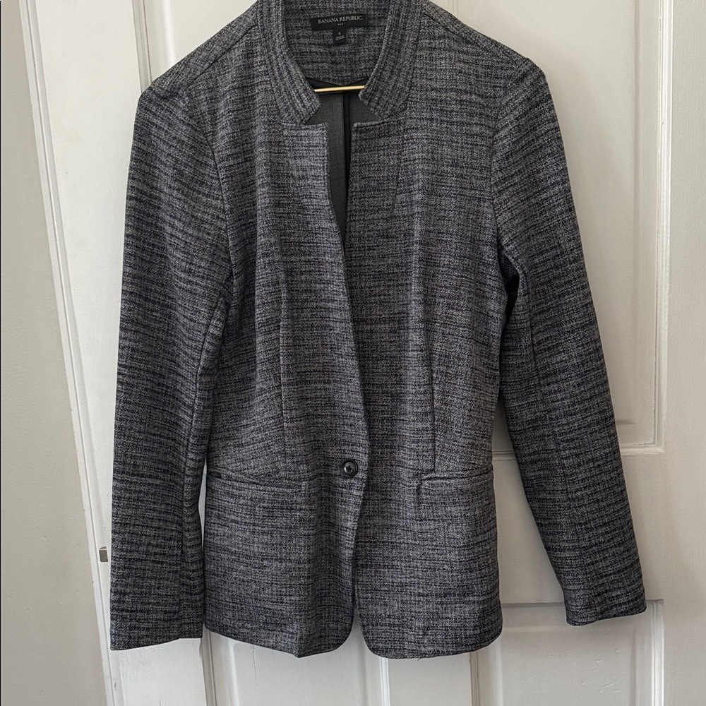 Banana Republic Charcoal Textured Blazer S